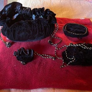 Vintage Black Velvet purse with multiple little purses that go inside